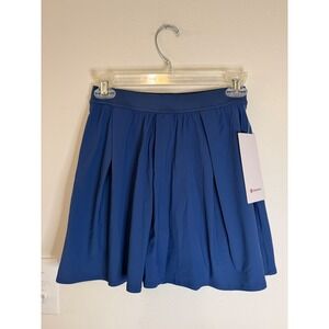 Lululemon Angled Pleat High-Rise Tennis Skirt Size XS Blue Twill NWT